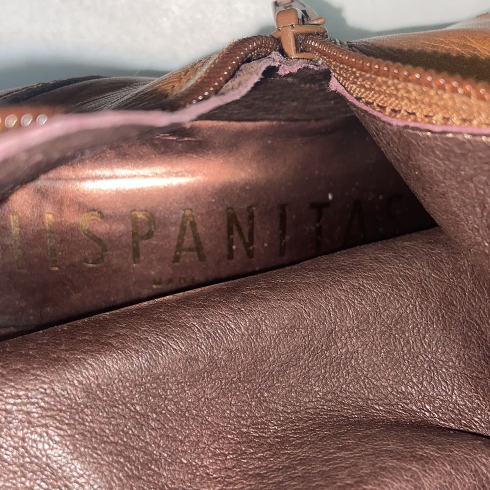 Hispanitas amazing leather boots with wings and fold detail, zipper Size 38 moto - Picture 5 of 13